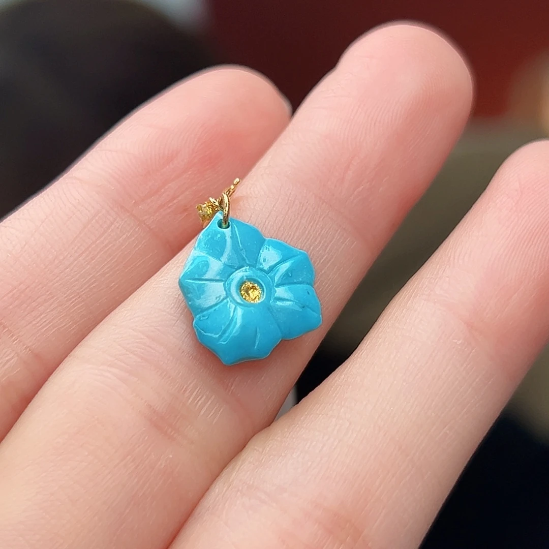 绿松石18K金镶嵌珠宝奇石