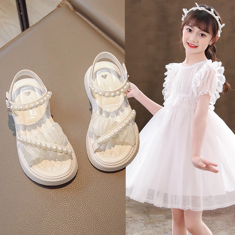 女童凉鞋2025夏季时尚儿童百搭中大童小女孩洋气公主鞋女孩宝宝鞋