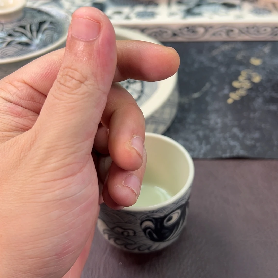 蓝***瓜陶景德镇手工手绘陶瓷