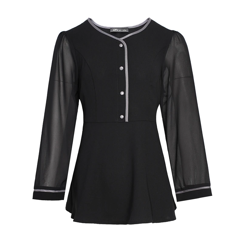 91612品牌大码女装春季新款洋气时尚显瘦百搭遮肉高级感气质衬衫