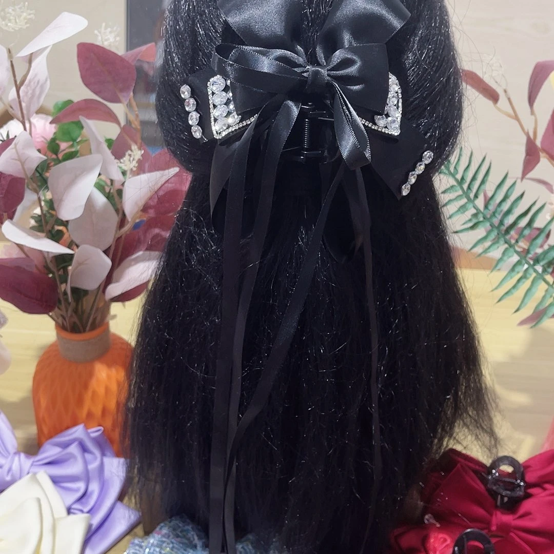 皮质铁合金蝴蝶结发夹