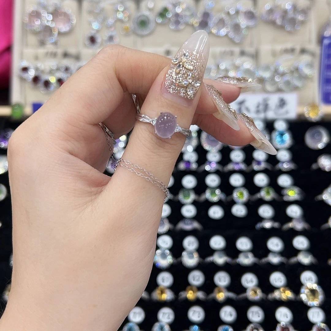 米***多萤石戒指银S925镶嵌