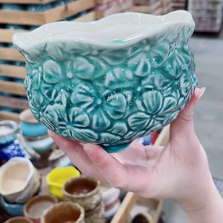 有孔，凑10元包邮陶瓷花盆发货！