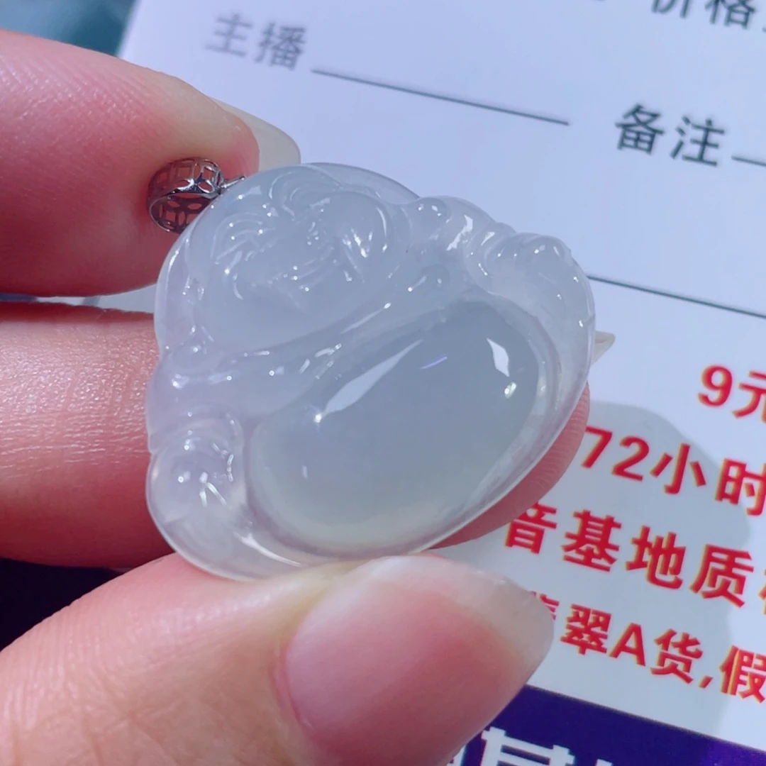 翡翠颈饰18K金镶嵌佛公