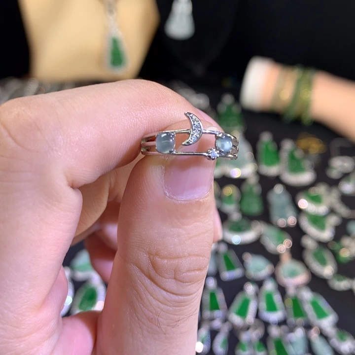 银S925镶嵌戒指翡翠