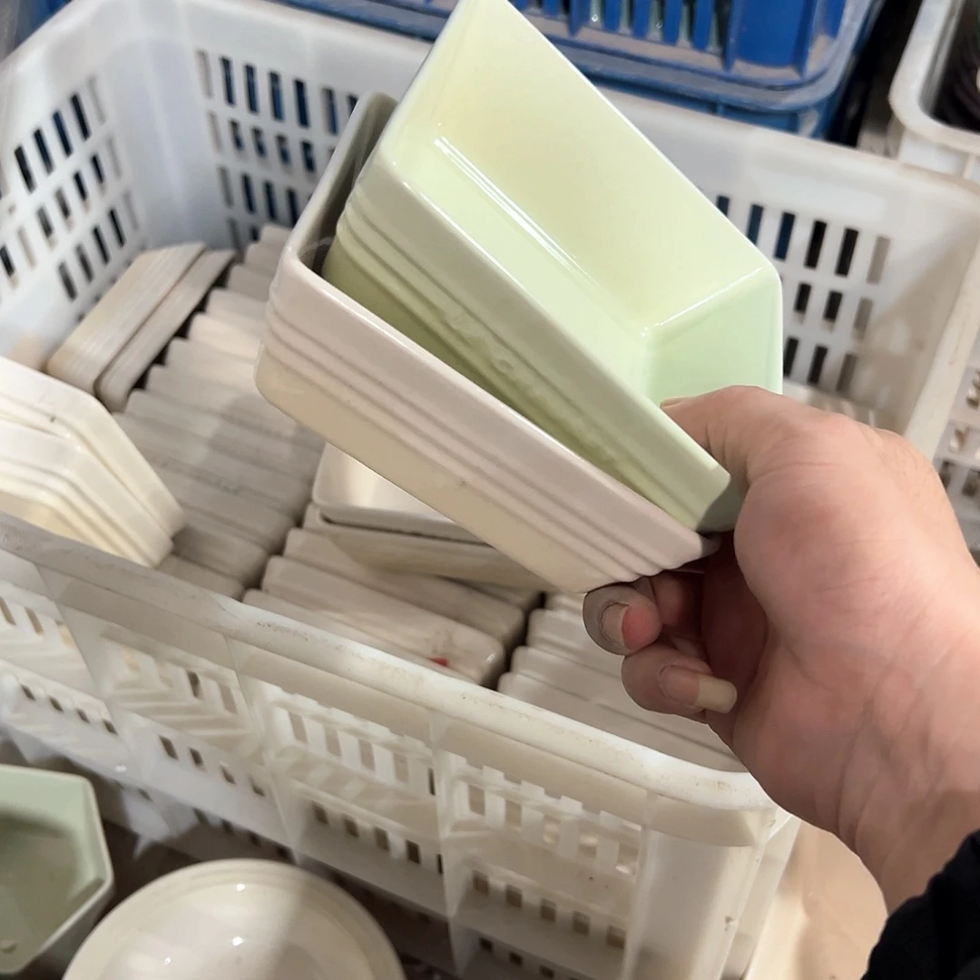 陶瓷 方碗 奶白➕抹茶绿