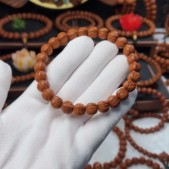 吊坠桃核浮**梦玉龙脊手串10