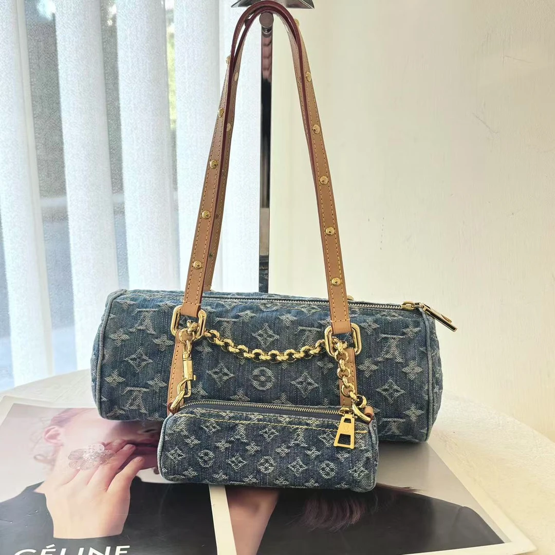 99新 LouisVuitton/路易威登 lv丹宁巴比龙字母包/严选