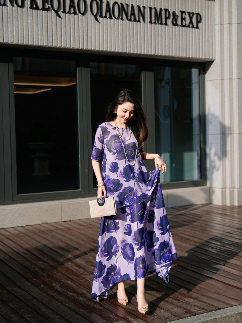 HZHJ高定设计师  紫荷花 套装 高定小众洋气高级感轻奢1910