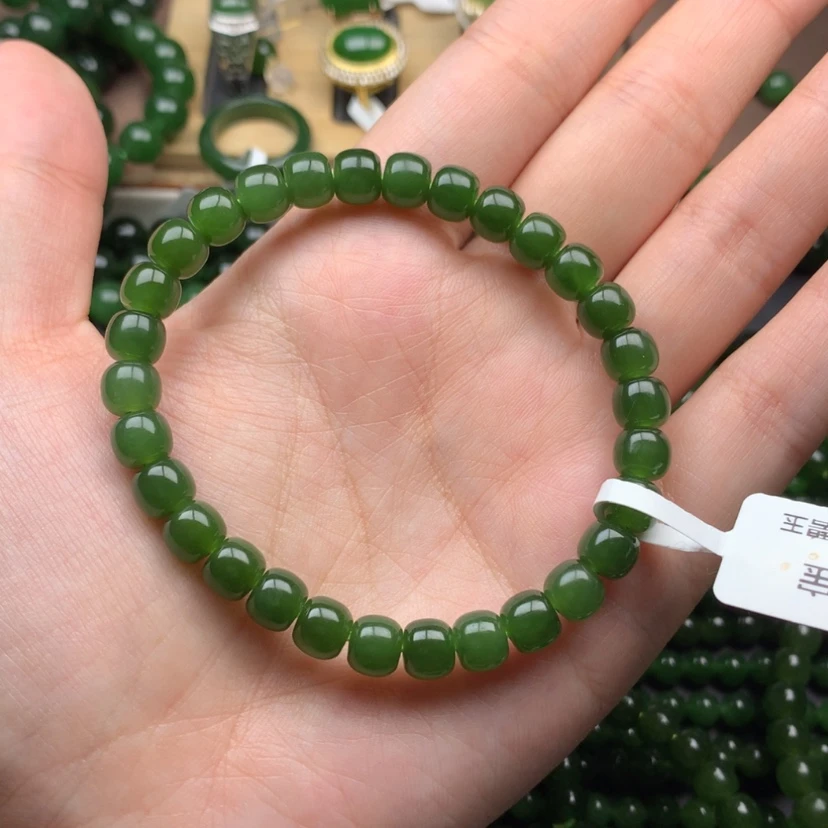 【闪购商品】未镶嵌手串和田玉（碧玉）金**姌7m