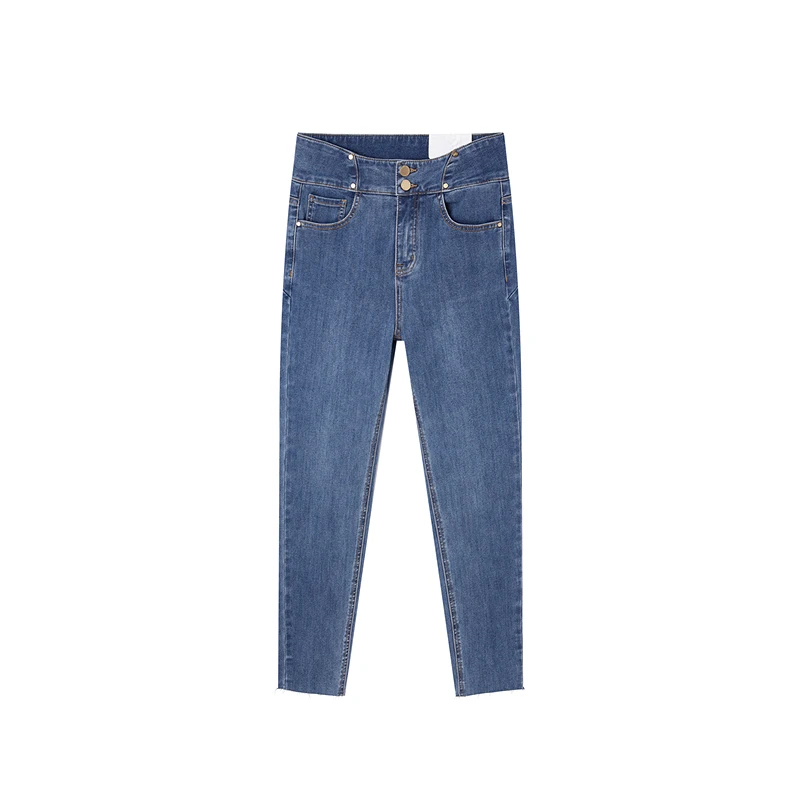 【赵老板专属】太平鸟新款超级弹小脚牛仔裤紧身高腰时尚A1HAD3304