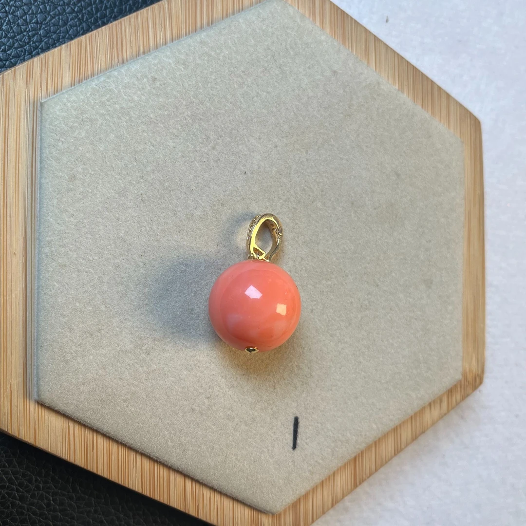 1026粉色圆珠万能扣吊坠20+mm