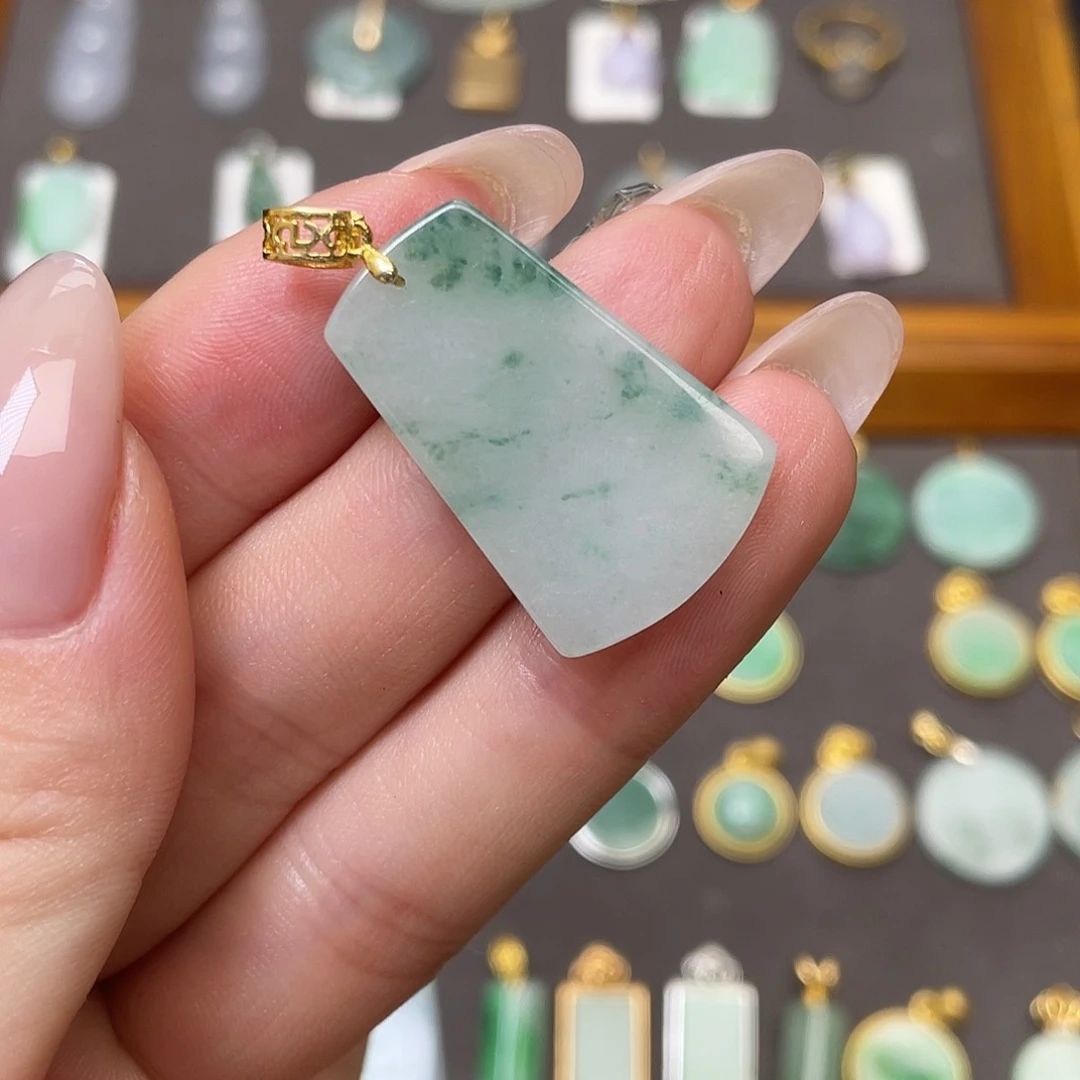 翡翠银S925镶嵌吊坠(不含链)