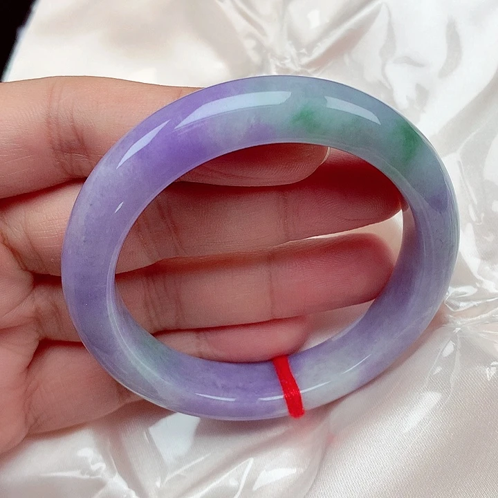 翡翠未镶嵌手镯57～58浓紫色紫罗兰手镯