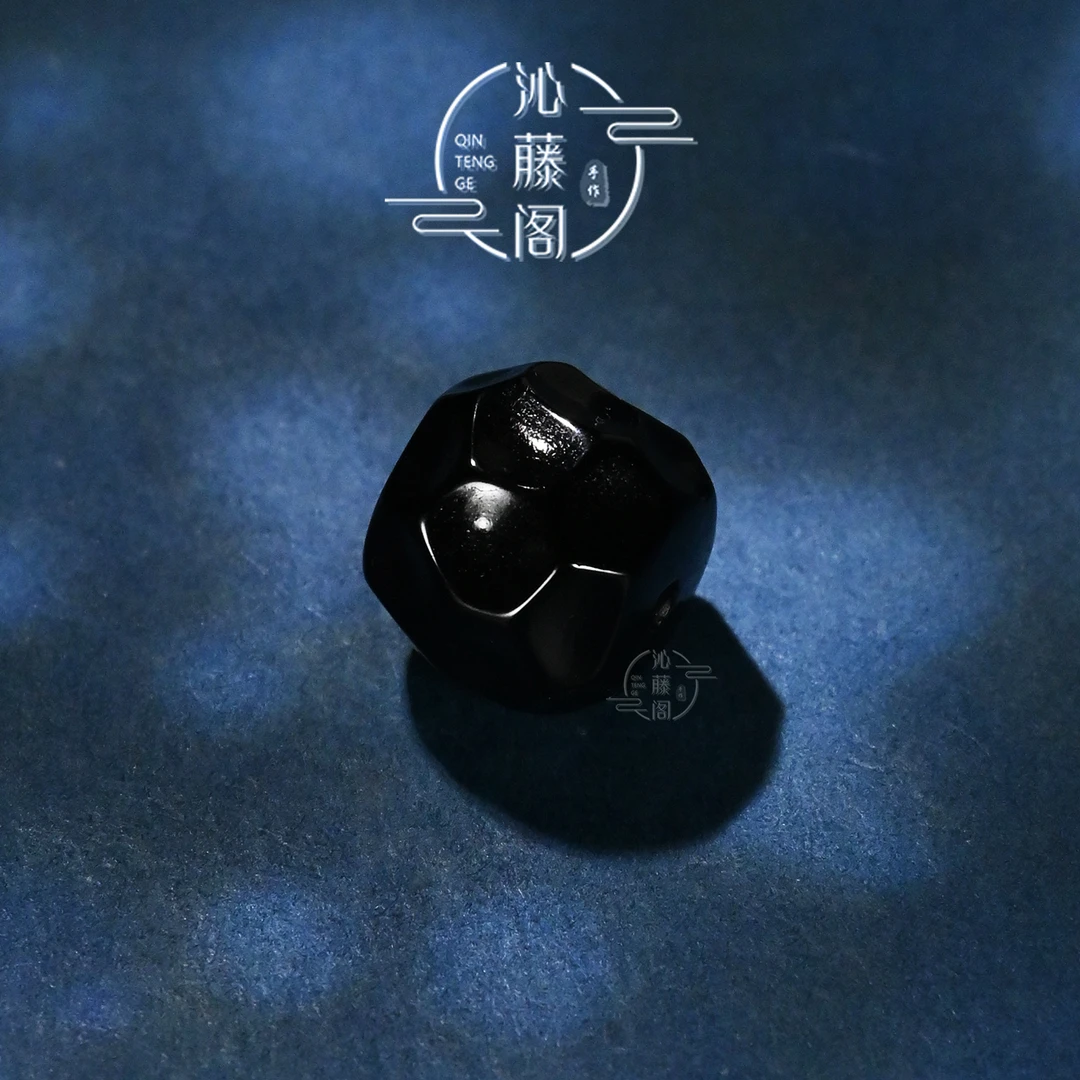 8/10/12MM黑玛瑙深坑无相直切散珠文玩手串配饰配珠腰珠顶珠单珠