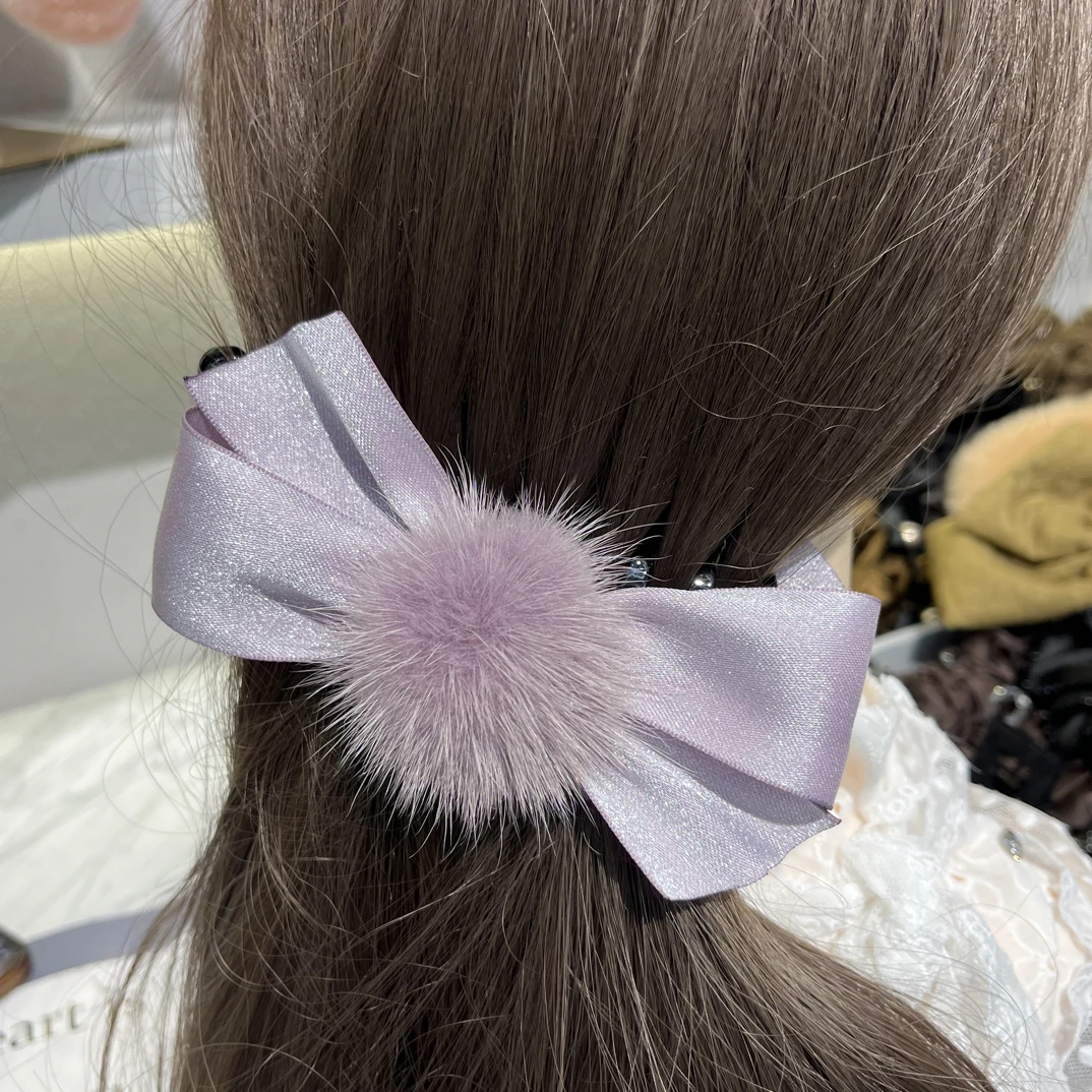 S593紫色毛球香蕉夹