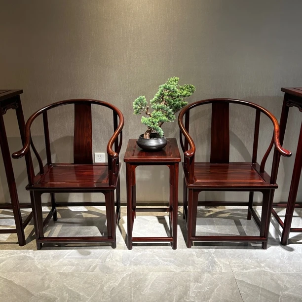 南美酸枝木新中式 圈椅尺寸：长60宽46坐高49背高100（简单素雅）