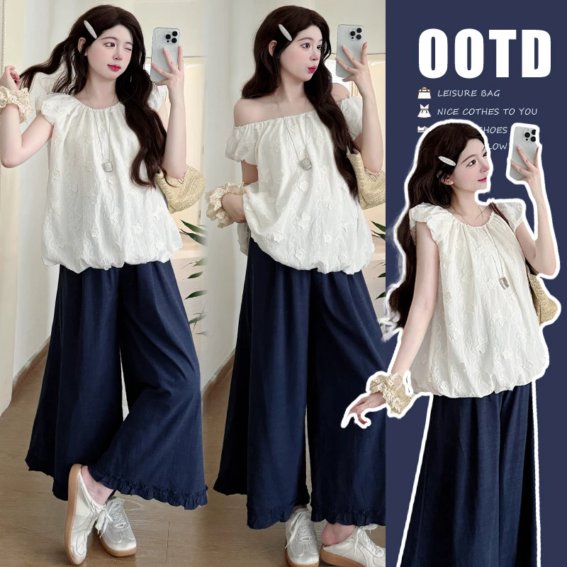 孕妇装夏装2025新款套装时尚洋气时髦潮妈孕期穿搭小个子夏季上衣