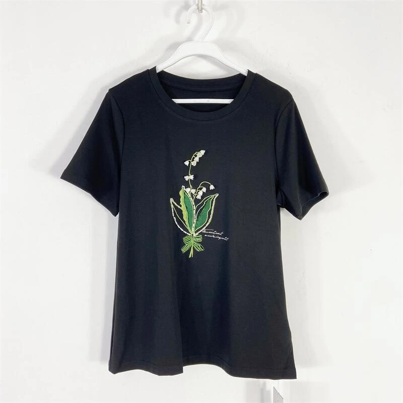 【77衣橱】KY4444精品女装上衣短袖T恤气质轻奢【红人上新】