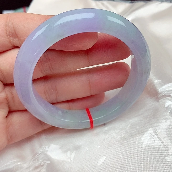 翡翠未镶嵌手镯56～57冰紫色正圈手镯