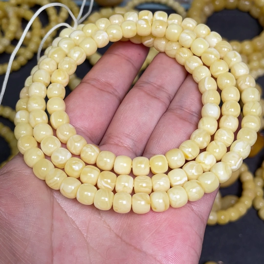 蜜蜡未镶嵌裸石蜜蜡佛珠7.5mm