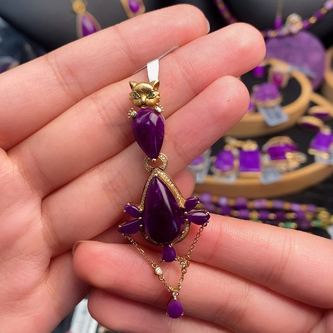 苏纪石（舒俱来）吊坠18K金镶嵌