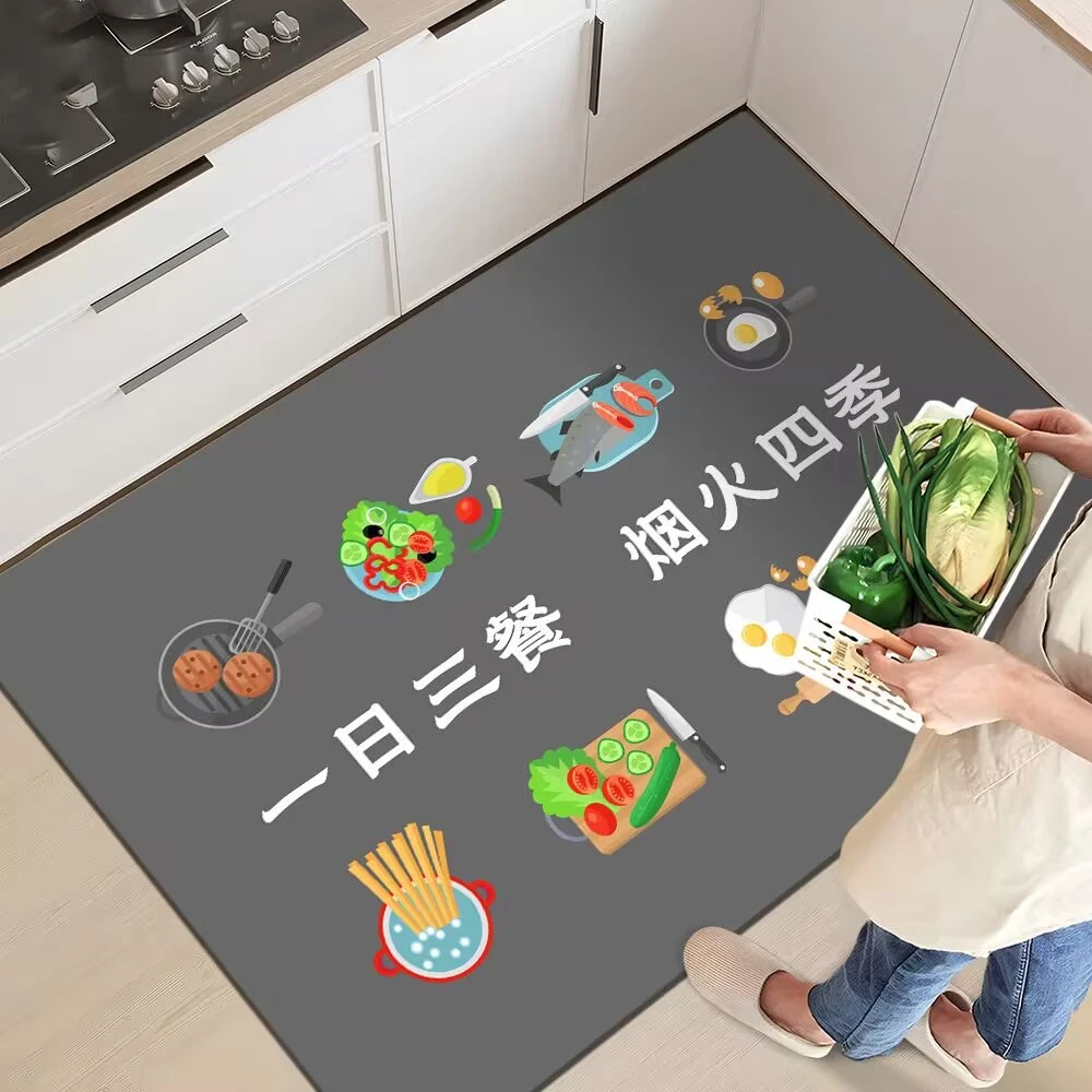 厨房专用地垫吸水吸油防滑耐脏厨房垫家用满铺厨房门口脚垫可水洗