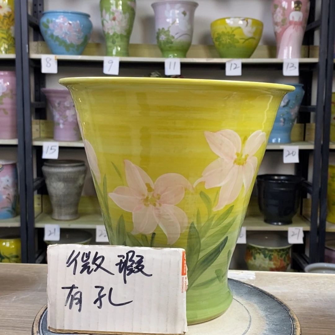 景德镇手工手绘陶瓷花盆