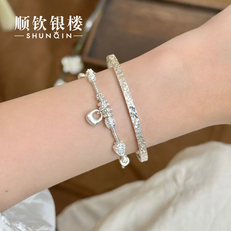 顺钦银楼 足银手链  【瑞安福手链】足银999小胖福盘缠百搭手链