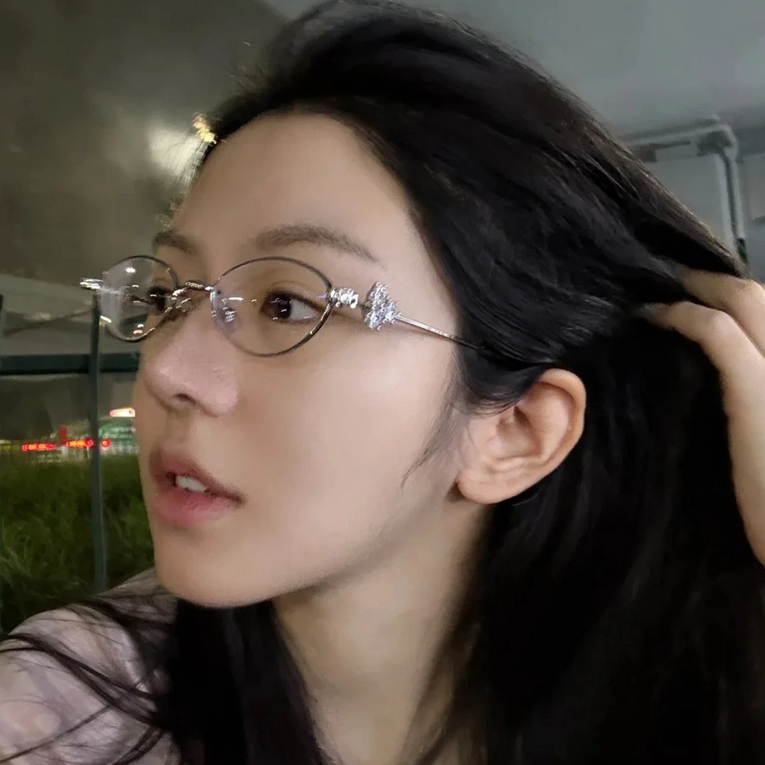 jennie同款钻石珠宝眼镜女款潮y2k千禧辣妹近视镜可配度数眼镜框