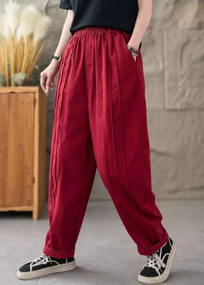 9190夏季新款炒色沙卡水洗做旧大版哈伦裤