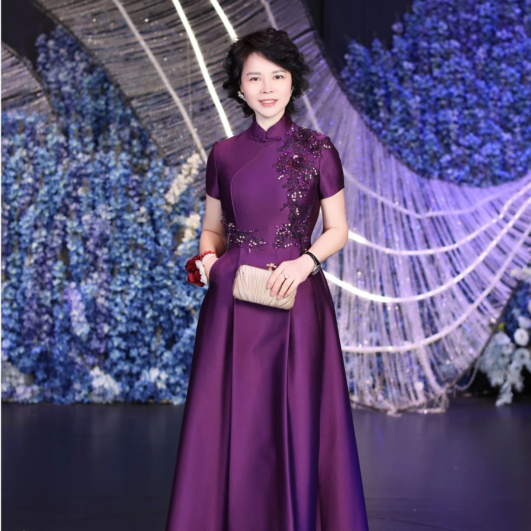 高定夏装宴会喜婆婆妈妈装高贵奢华婚庆礼服