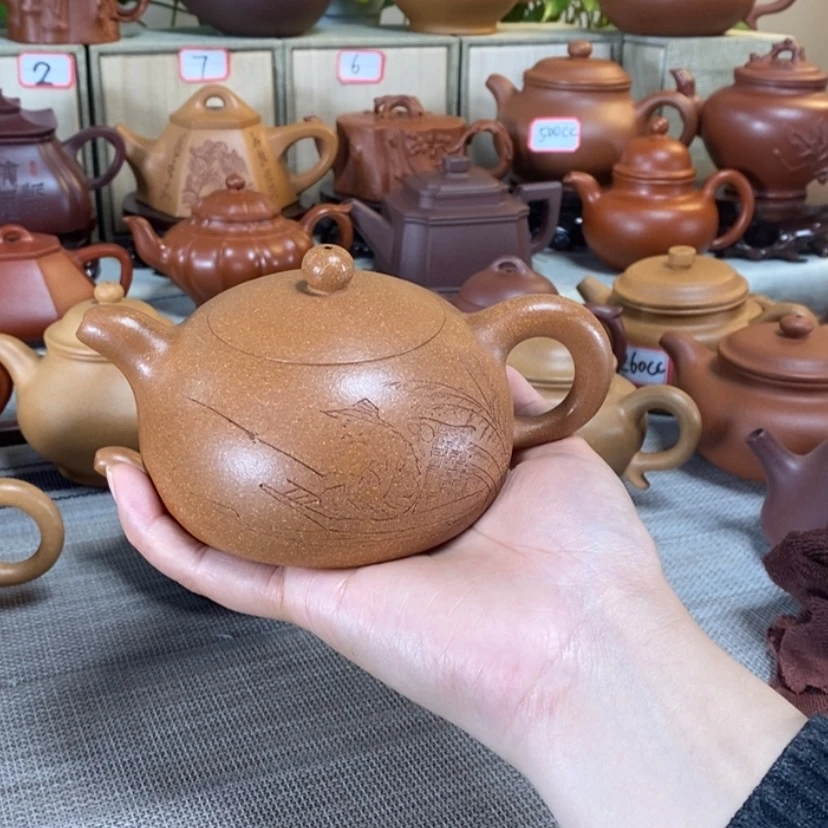 【闪购商品】紫砂茶壶半月壶蟹黄段