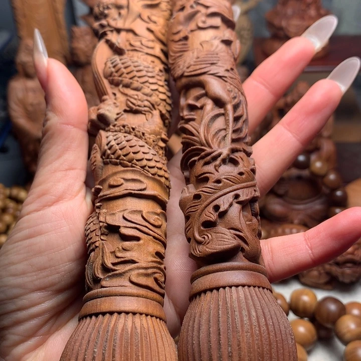 檀香木把件?****i老山檀木龙凤