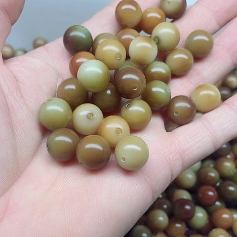 吊坠白玉菩提13精品干磨焦糖圆50颗