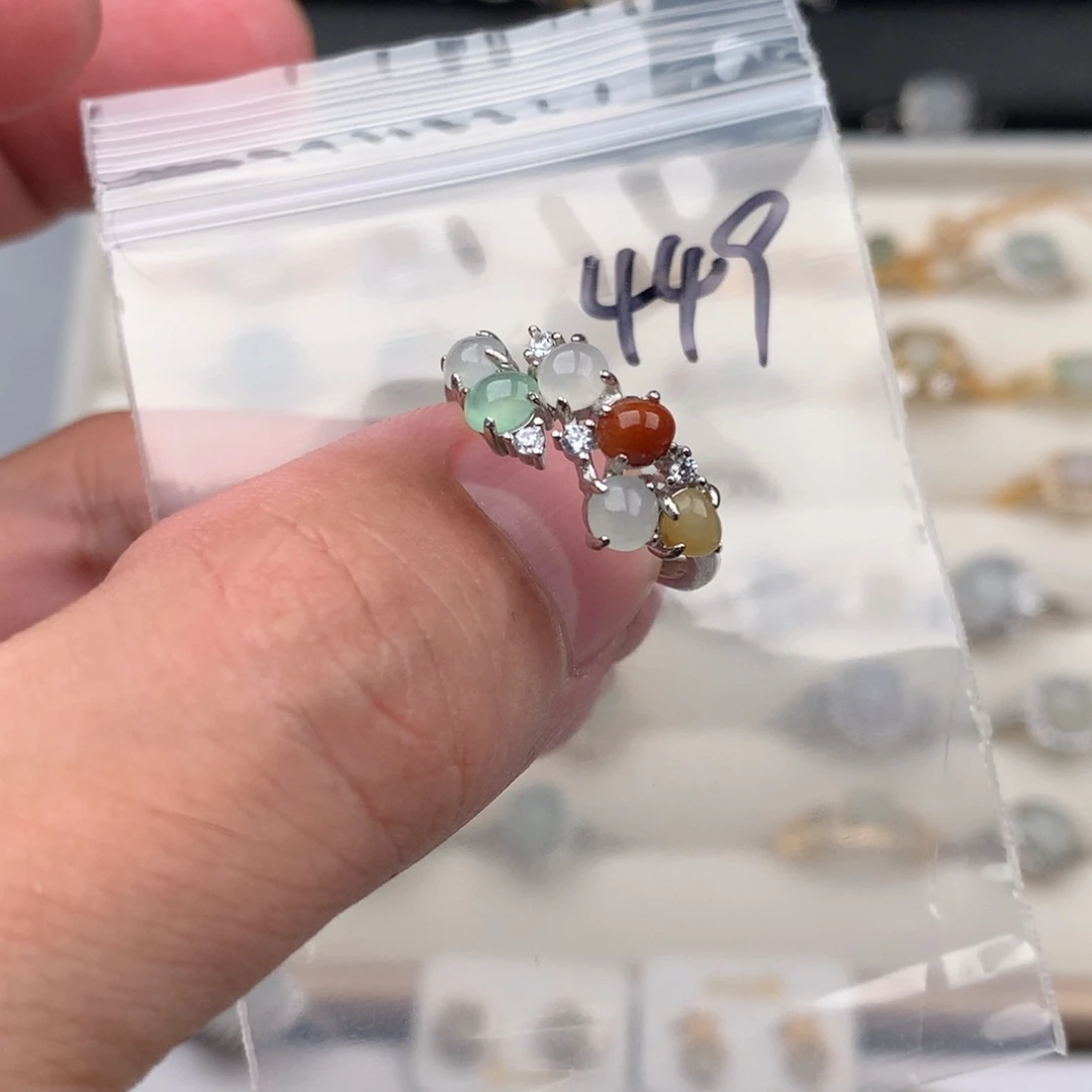 阿***钱翡翠银S925镶嵌戒圈449