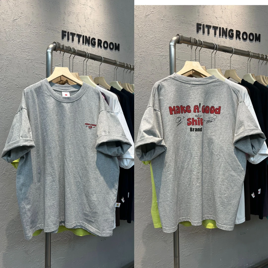 7110夏季新款韩版前后红字母印花宽松休闲大码短袖T恤女