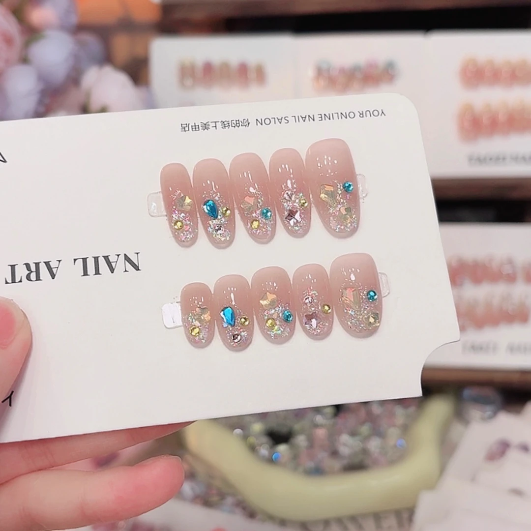【彩钻】纯手工新款穿戴美甲款--10片装