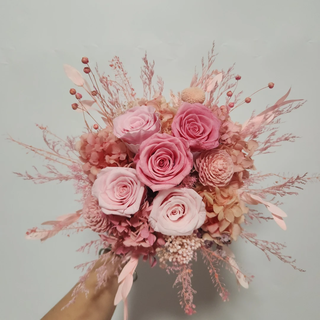 天然真花永生花玫瑰手捧花浪漫婚礼求婚乔迁生日送礼佳选