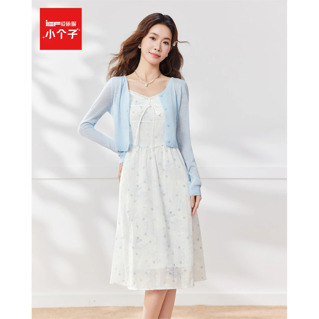 【小个子专属】IEF/爱依服2025夏季新款法式温柔气质显瘦里外套裙