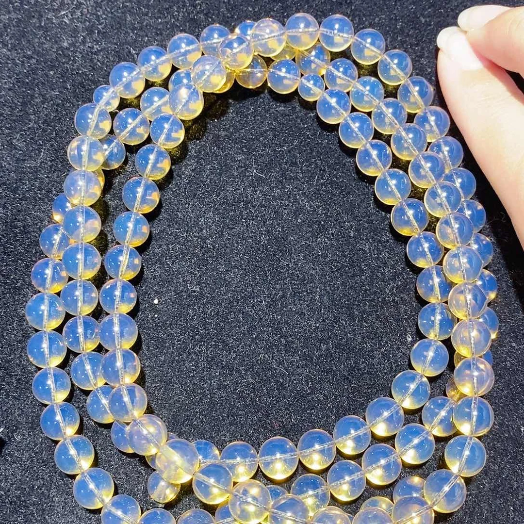 蓝珀未镶嵌珠宝奇石8MM 108