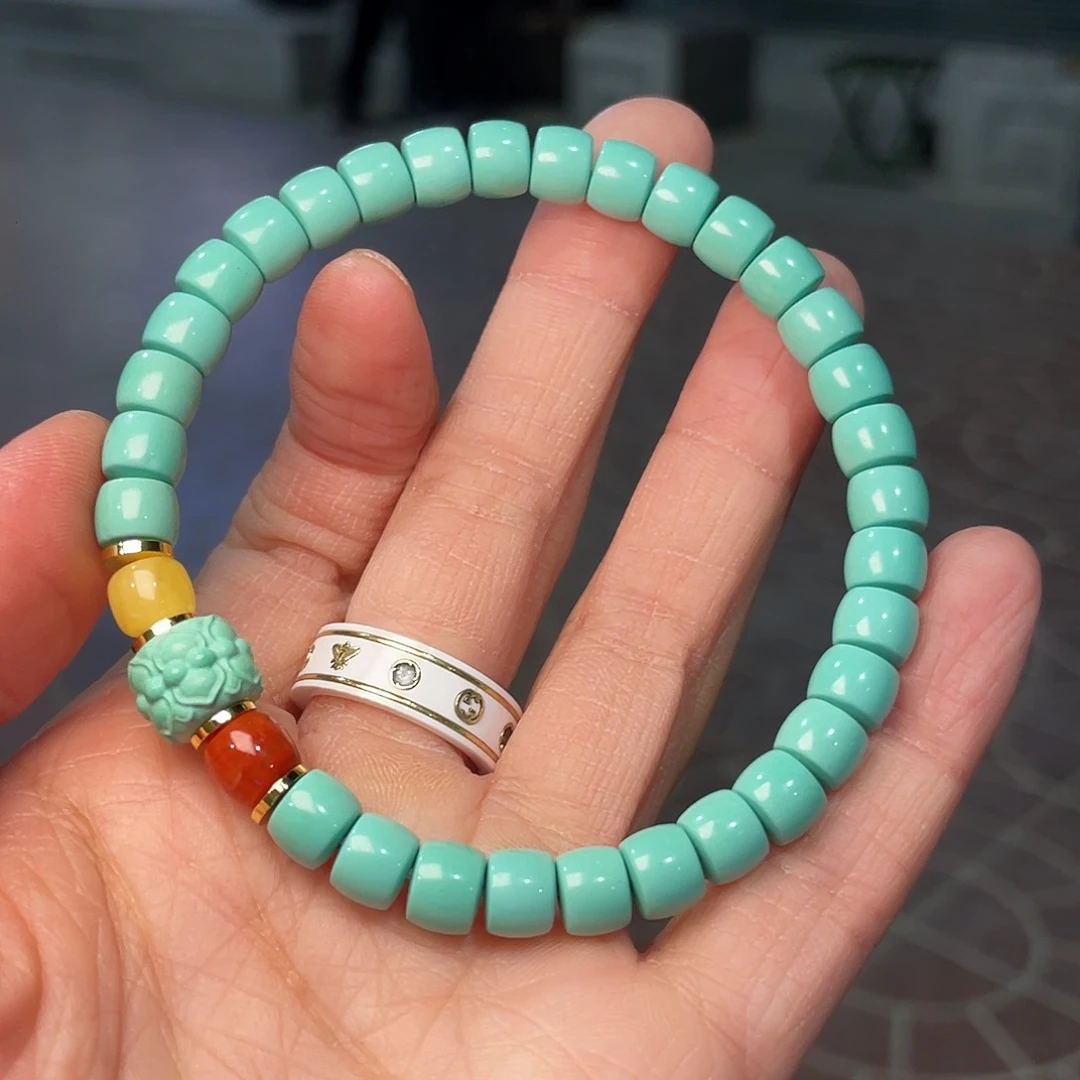 手串草珠菩提绿直切手串