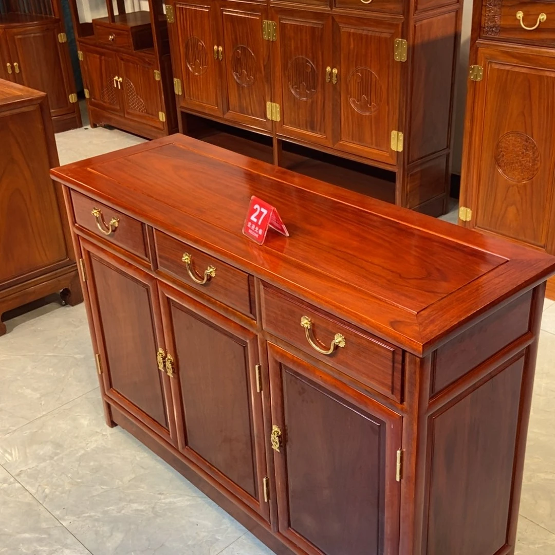 花梨木类储物柜三门素面餐边柜