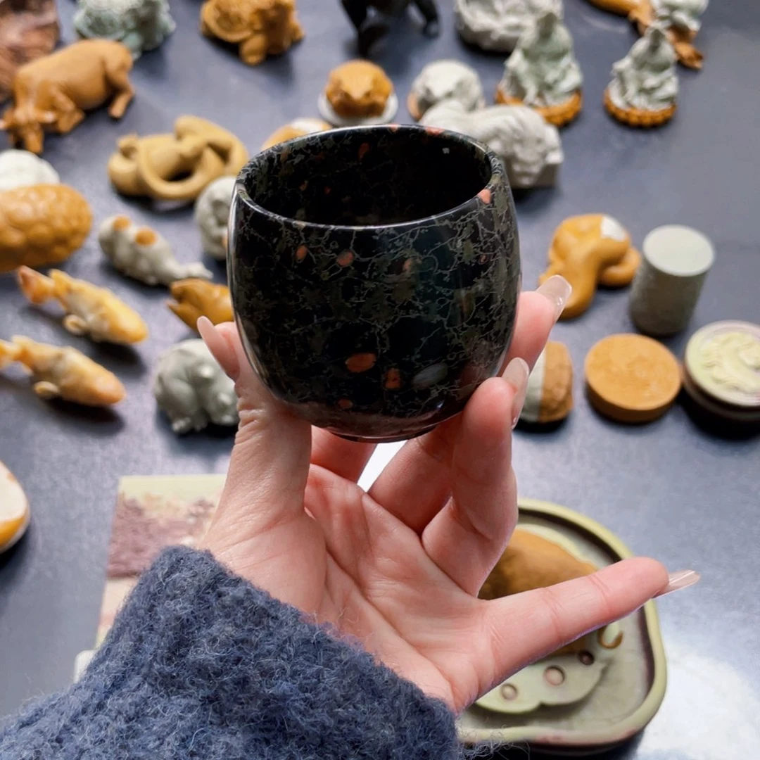 杯子梅花玉手工制作