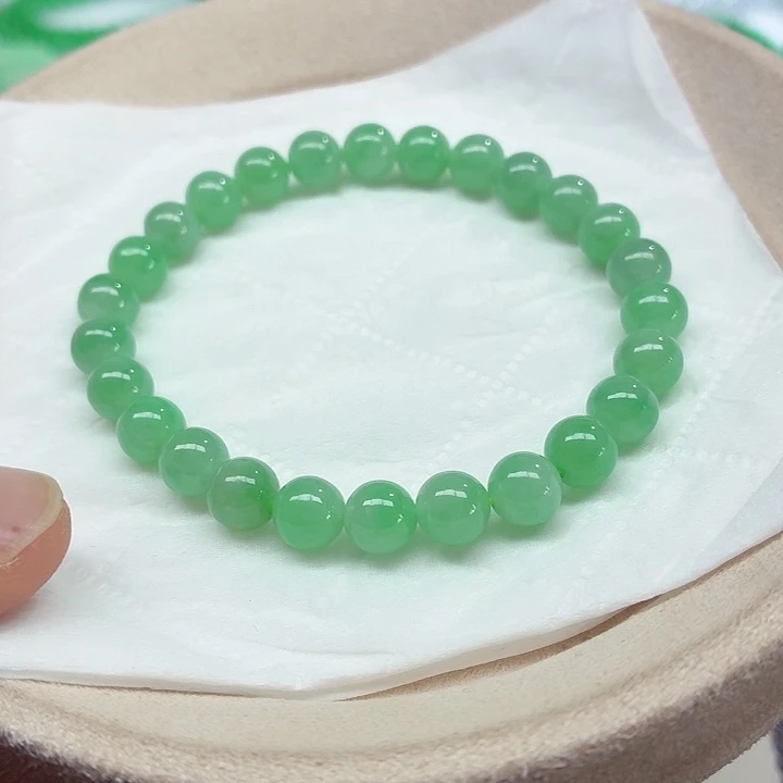 翡翠未镶嵌手链天然缅甸翡翠A货卡7