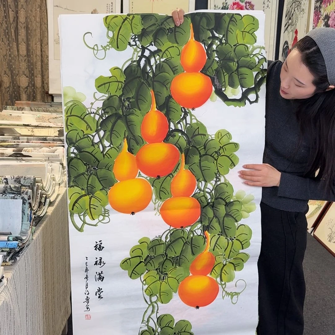 纯手绘国画作品好看四尺