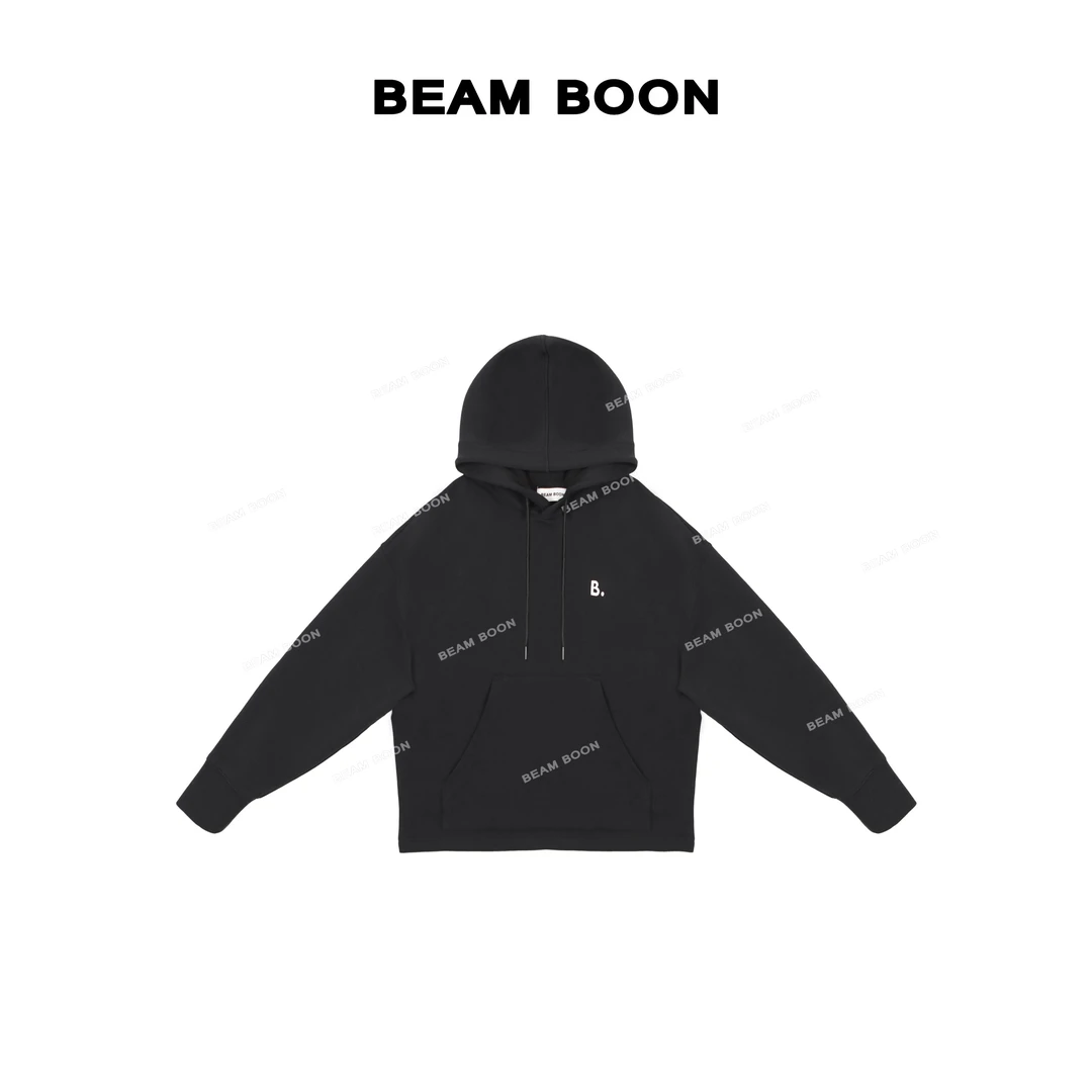 Beam Boon|【元气卫衣】B*nice刺绣精梳棉肌理空气挺括连帽休闲卫衣