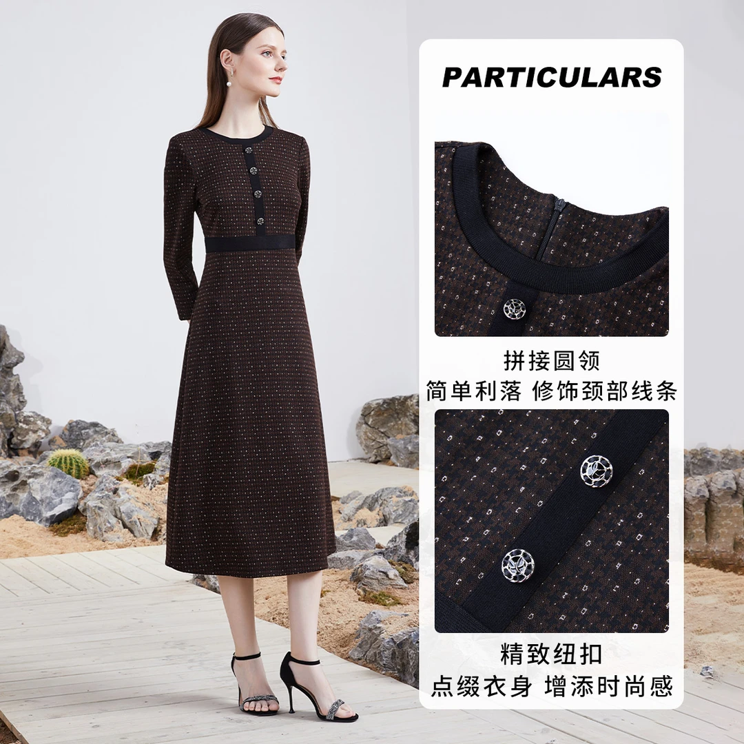【丽公主专属】马天奴复古收腰显瘦印花连衣裙VHA960DRX0