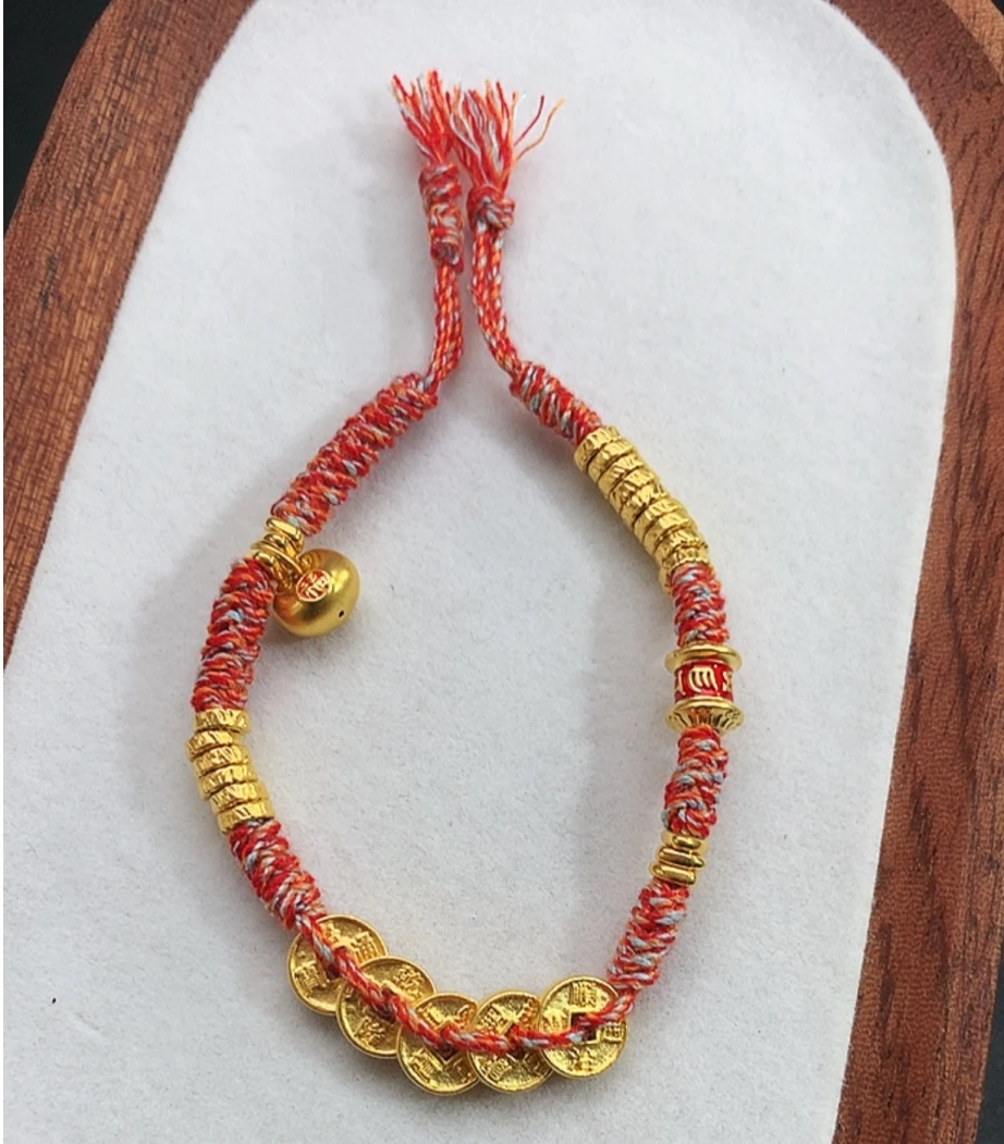 足金999铜钱盘缠手绳-29-3466-多样性发其一