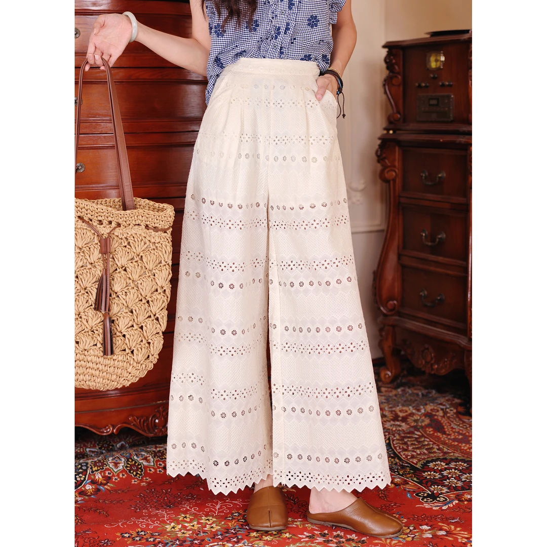 陈大器【山樱曼岛】港风休闲高腰宽松百搭长裤子JT5201139